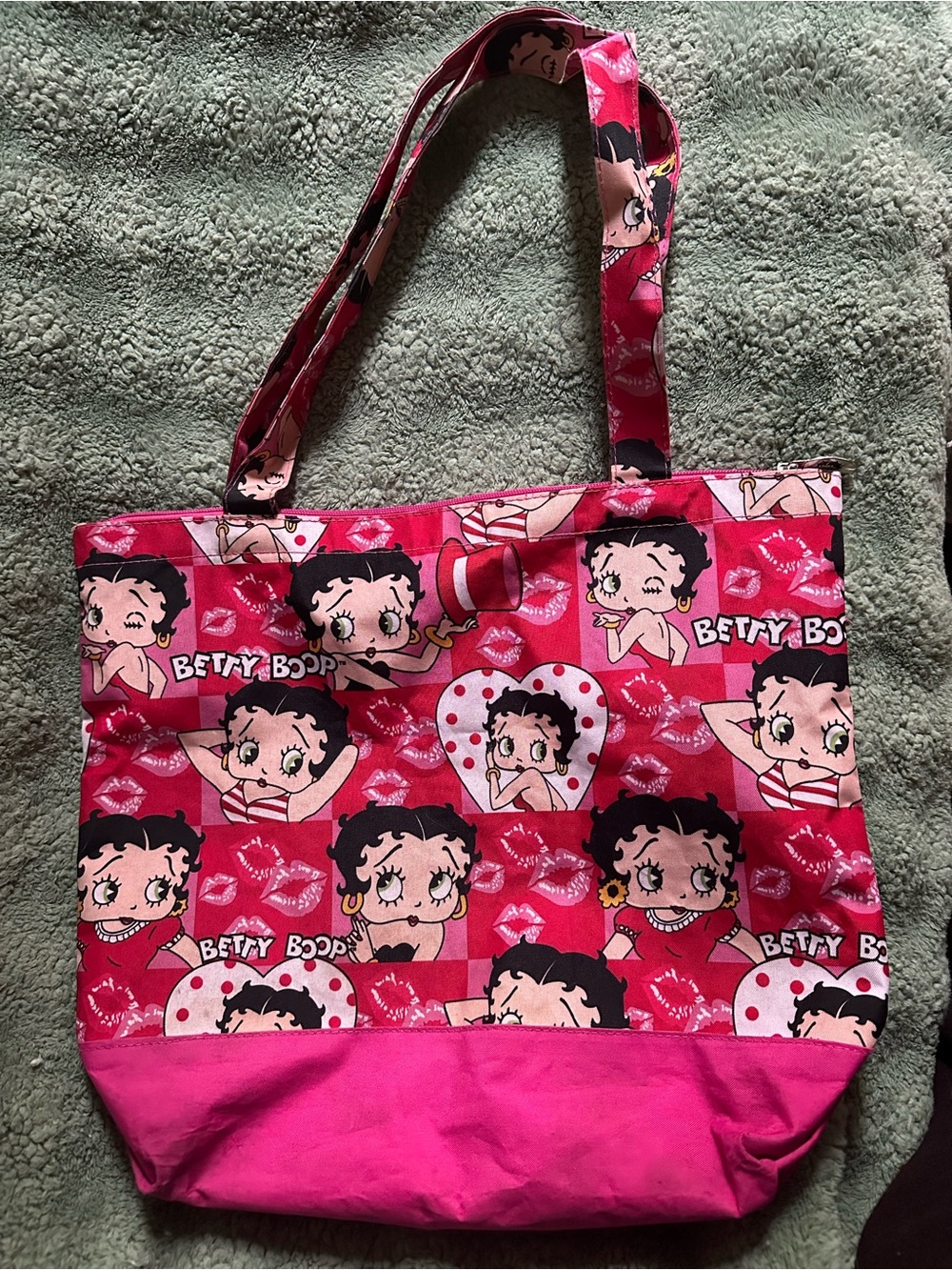 Betty Boop Hot Pink Character Patchwork Tote and mini purse